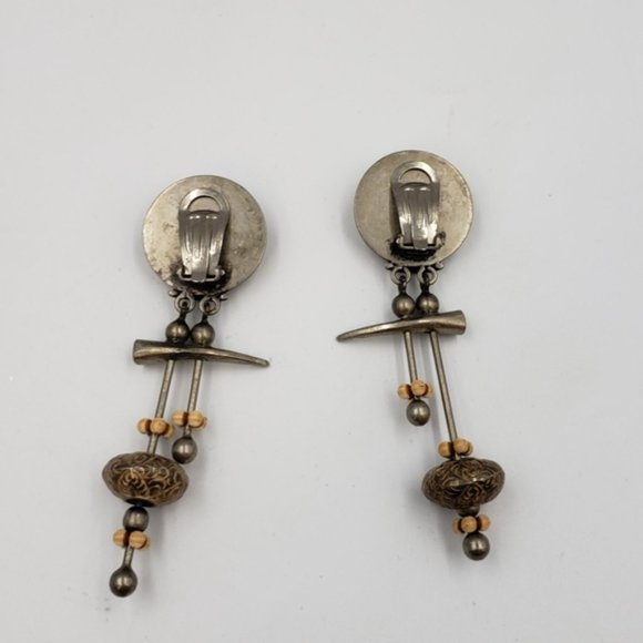 Asian inspired Steampunk Goth Clip On Earrings - Picture 6 of 9